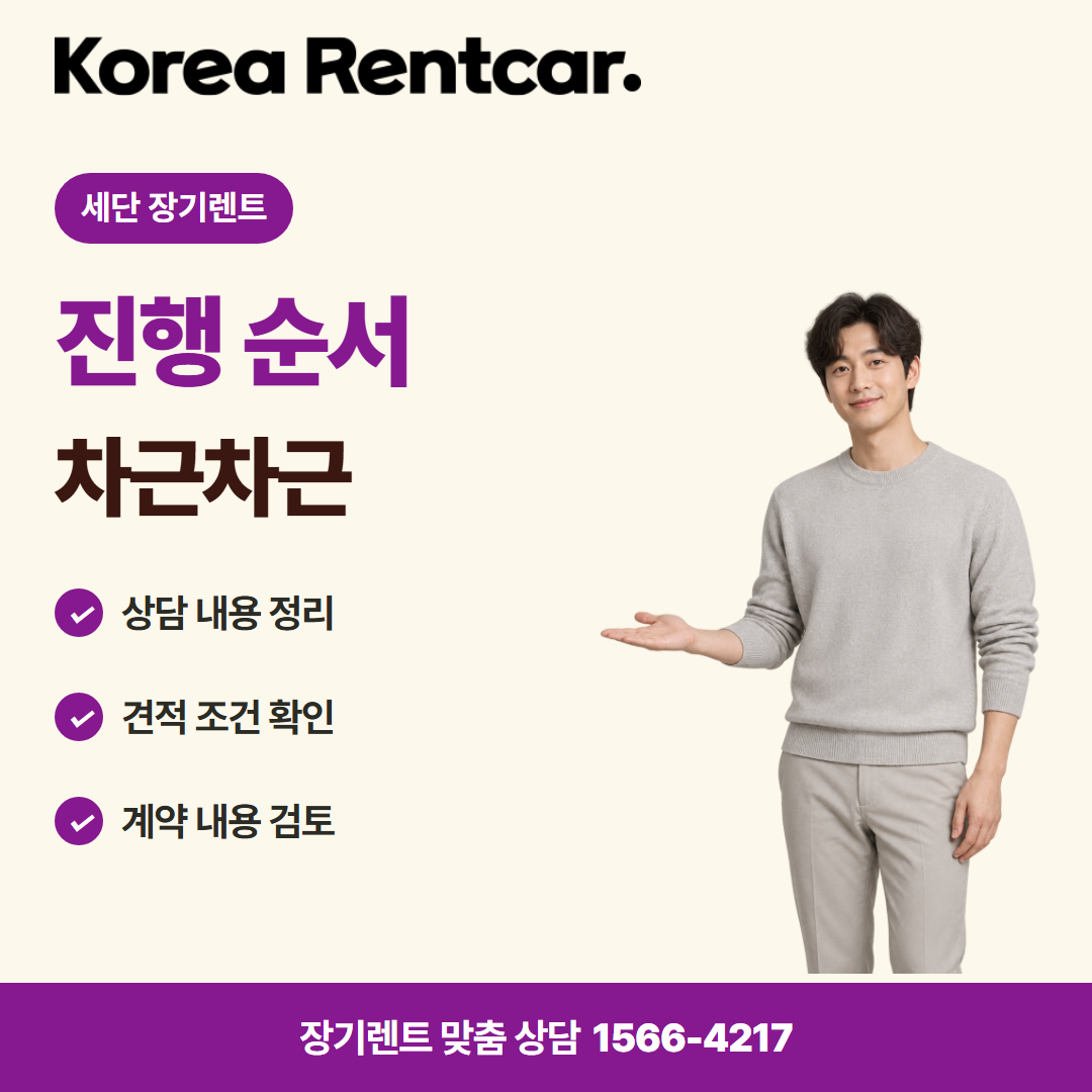 세단 장기렌트 · 이용 절차 카드뉴스